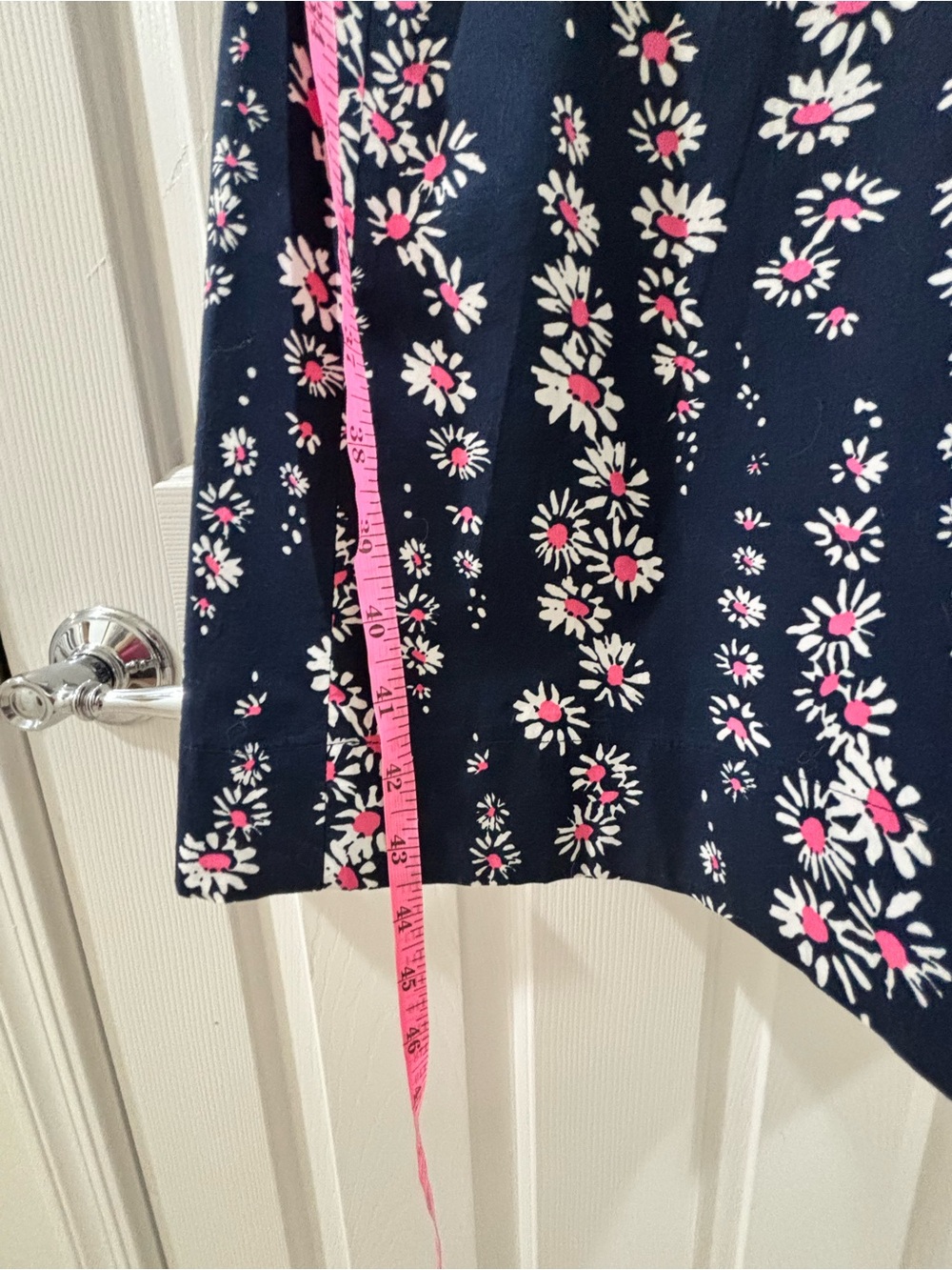 Boden Navy Midi Dress with Pink and White Daisy Print - Picture 3 of 7